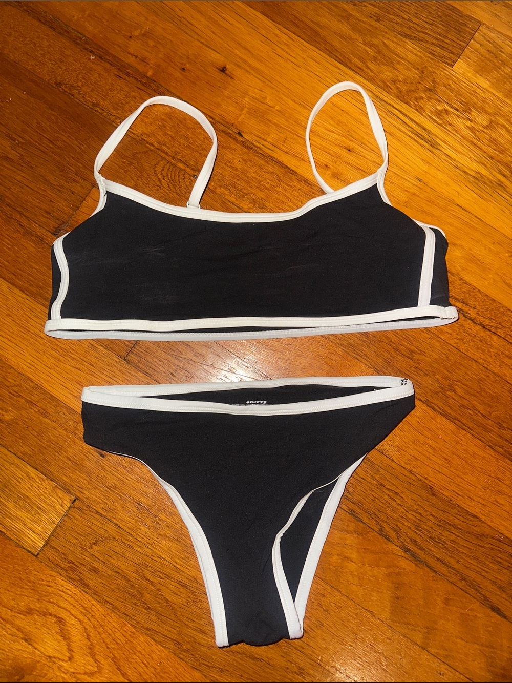 SKIMS Black & White Contrast Triangle Bikini Set